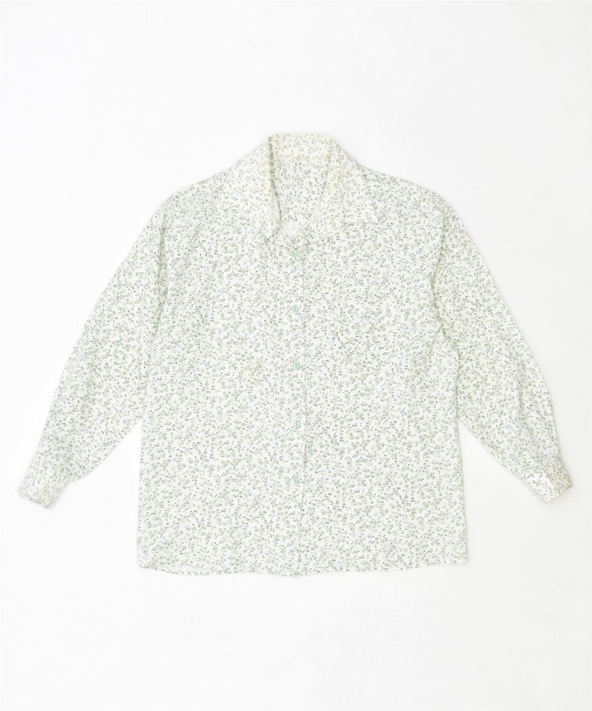 VINTAGE Womens Shirt UK 18 XL White Floral | Vintage | Thrift | Second-Hand | Used Clothing | Messina Hembry 