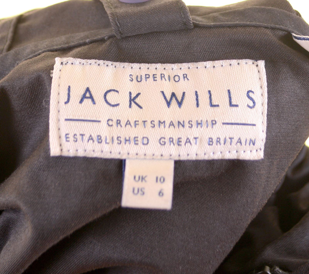 JACK WILLS Womens Windbreaker Jacket UK 10 Small Black Cotton - Second Hand & Vintage Designer Clothing - Messina Hembry