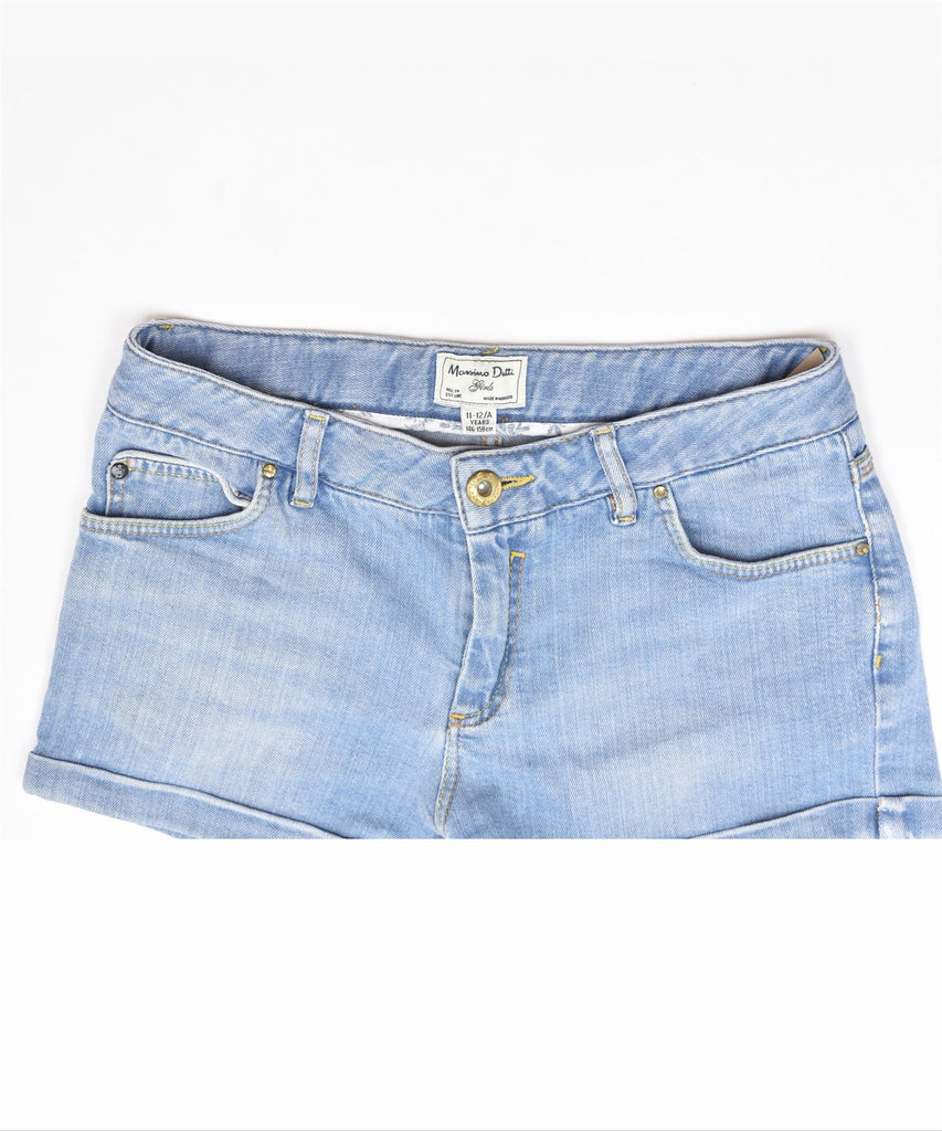 MASSIMO DUTTI Girls Denim Shorts 11-12 Years W26 Blue Cotton | Vintage | Thrift | Second-Hand | Used Clothing | Messina Hembry 