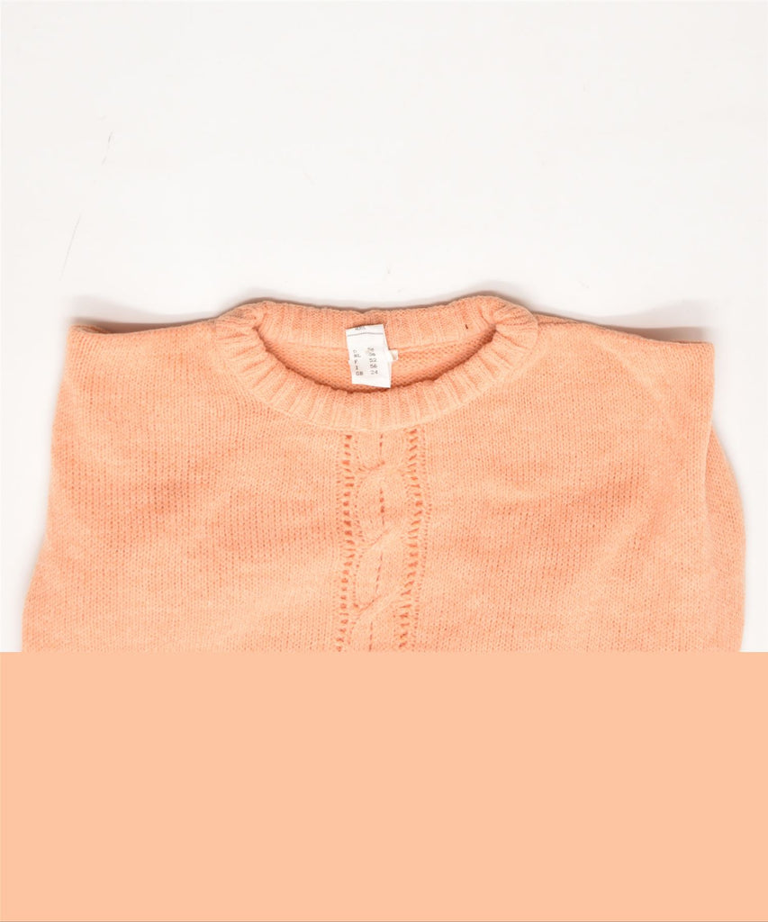 A. HASLBECK MODEN Womens Crew Neck Jumper Sweater UK 24 3XL Orange Viscose | Vintage | Thrift | Second-Hand | Used Clothing | Messina Hembry 