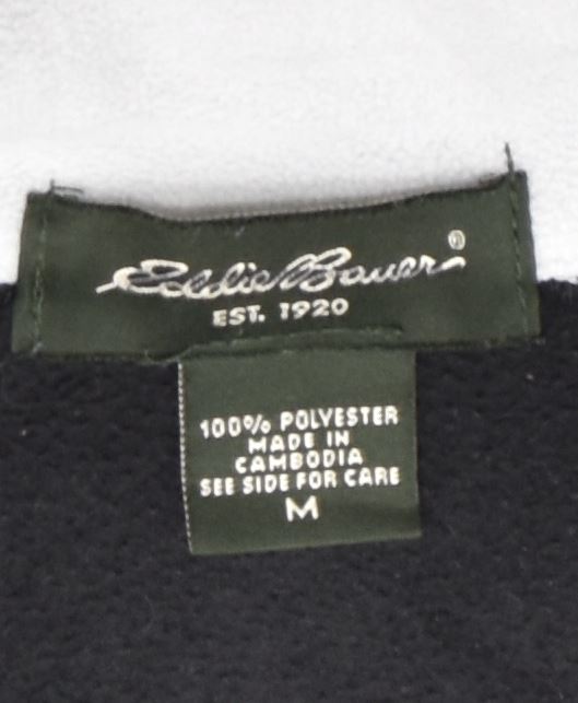EDDIE BAUER Womens Fleece Jumper UK 14 Medium Black Polyester | Vintage | Thrift | Second-Hand | Used Clothing | Messina Hembry 