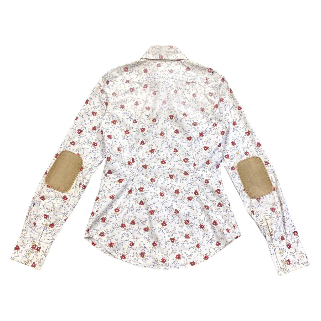 Dsquared2 Floral Popper Shirt | Vintage High End Luxury Designer White Flowers | Vintage Messina Hembry | Thrift | Second-Hand Messina Hembry | Used Clothing | Messina Hembry 