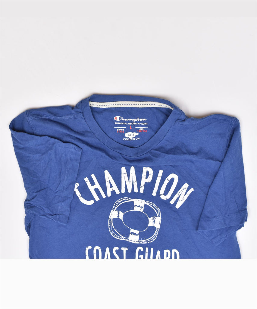 CHAMPION Boys Graphic T-Shirt Top 11-12 Years Large Blue Cotton | Vintage | Thrift | Second-Hand | Used Clothing | Messina Hembry 