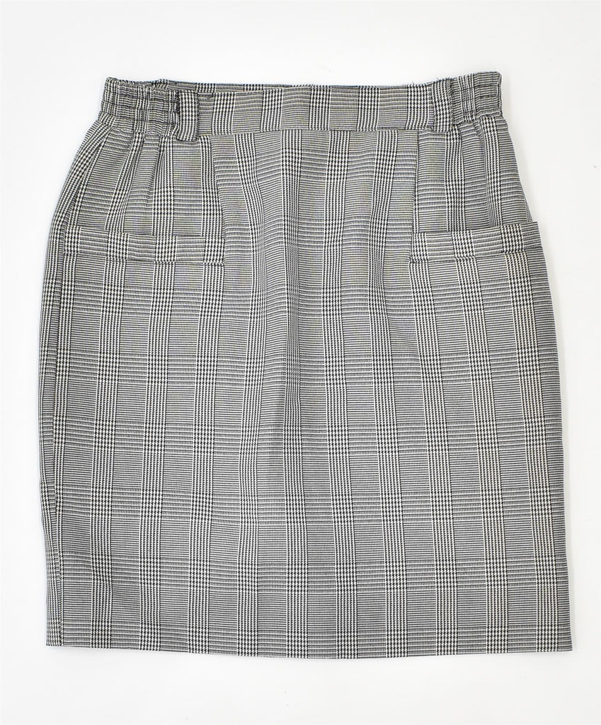 VINTAGE Womens Pencil Skirt EU 40 Medium W28 Grey Check Polyester | Vintage | Thrift | Second-Hand | Used Clothing | Messina Hembry 