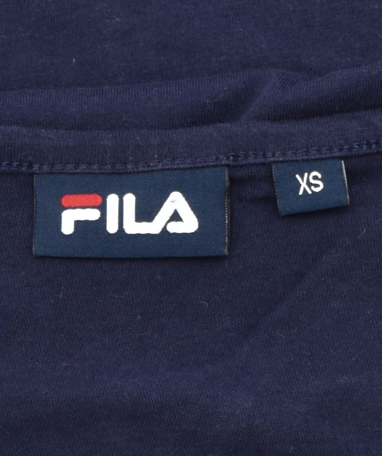 FILA Womens Graphic Vest Top UK 6 XS Navy Blue Cotton | Vintage | Thrift | Second-Hand | Used Clothing | Messina Hembry 