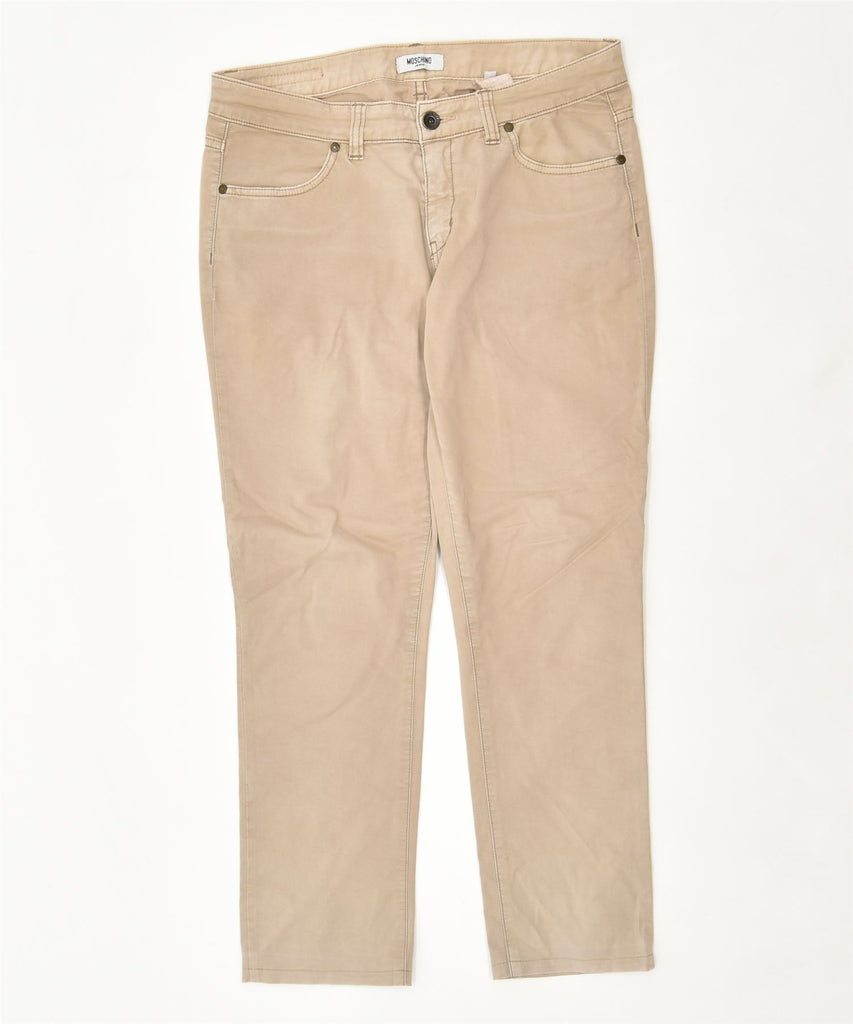 MOSCHINO Womens Straight Casual Trousers W29 L25 Beige | Vintage | Thrift | Second-Hand | Used Clothing | Messina Hembry 