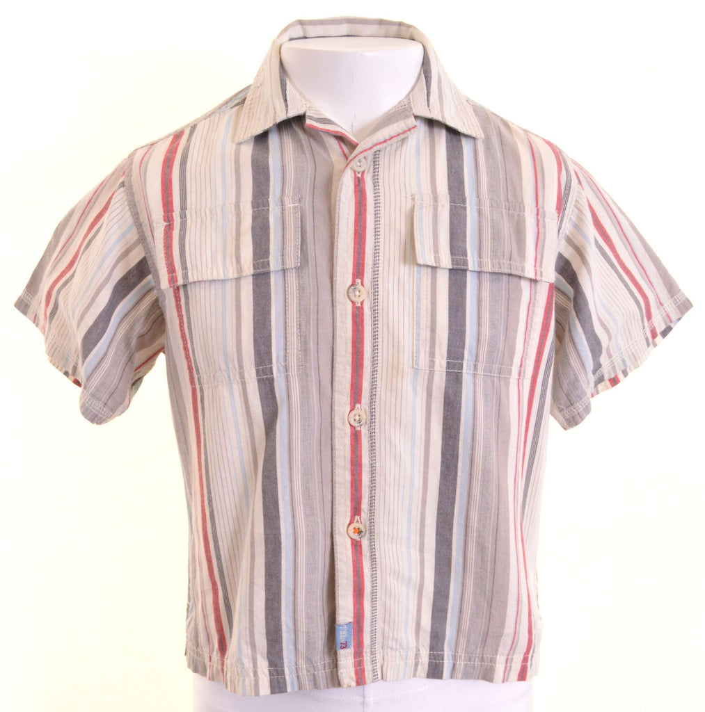 TIMBERLAND Boys Shirt Short Sleeve 3-4 Years Multicoloured Striped Cotton - Second Hand & Vintage Designer Clothing - Messina Hembry