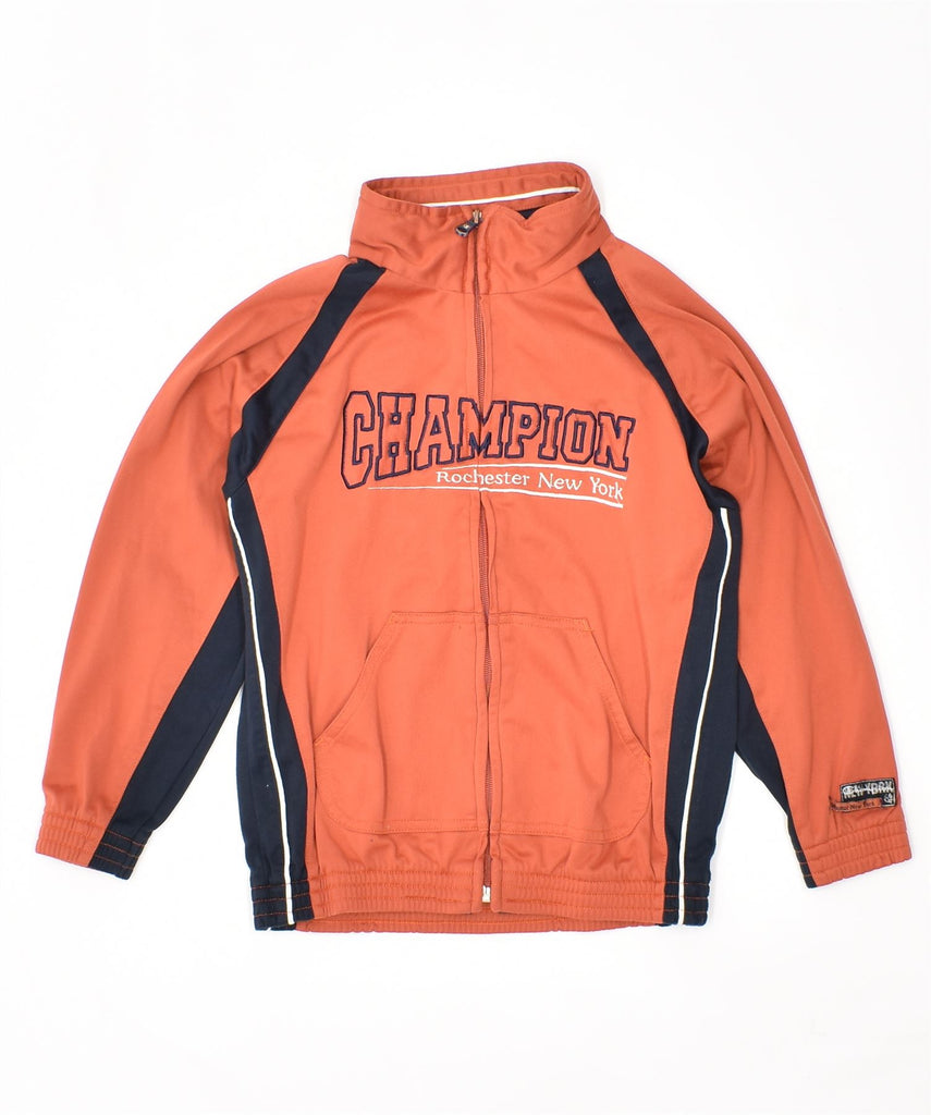 CHAMPION Boys Graphic Tracksuit Top Jacket 7-8 Years Orange Polyester | Vintage | Thrift | Second-Hand | Used Clothing | Messina Hembry 