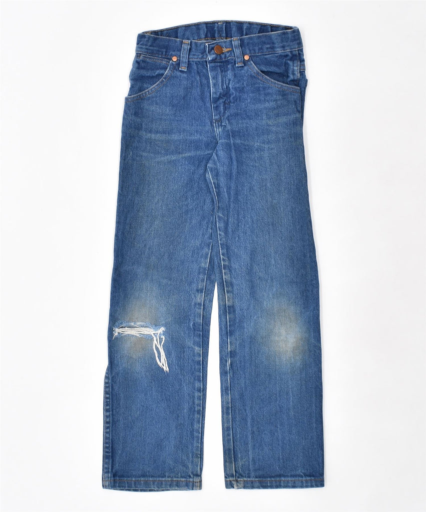 WRANGLER Boys Straight Jeans 7-8 Years W24 L24 Blue Cotton | Vintage | Thrift | Second-Hand | Used Clothing | Messina Hembry 