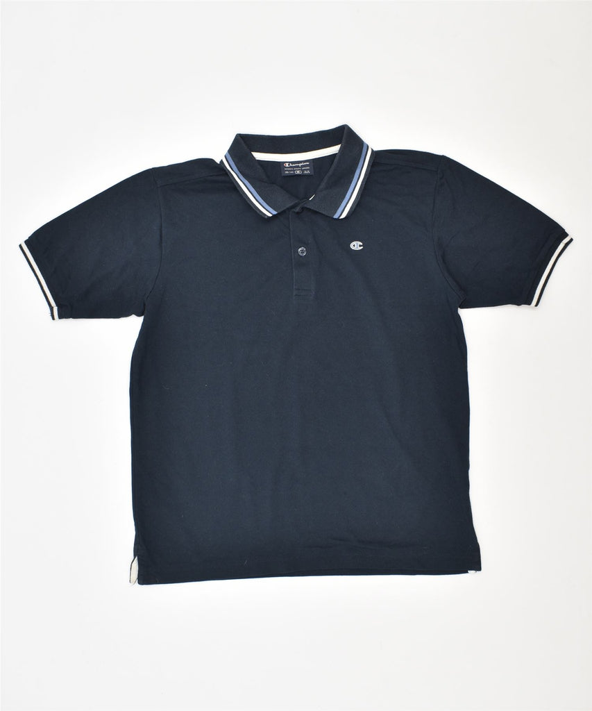 CHAMPION Boys Polo Shirt 9-10 Years Medium Navy Blue | Vintage | Thrift | Second-Hand | Used Clothing | Messina Hembry 