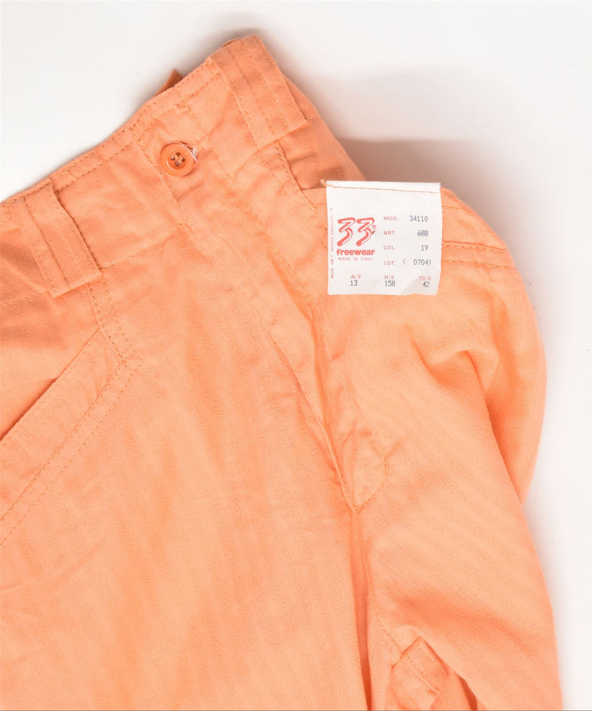 33 Womens Straight Casual Trousers IT 42 Medium W26 L30 Orange Cotton | Vintage | Thrift | Second-Hand | Used Clothing | Messina Hembry 