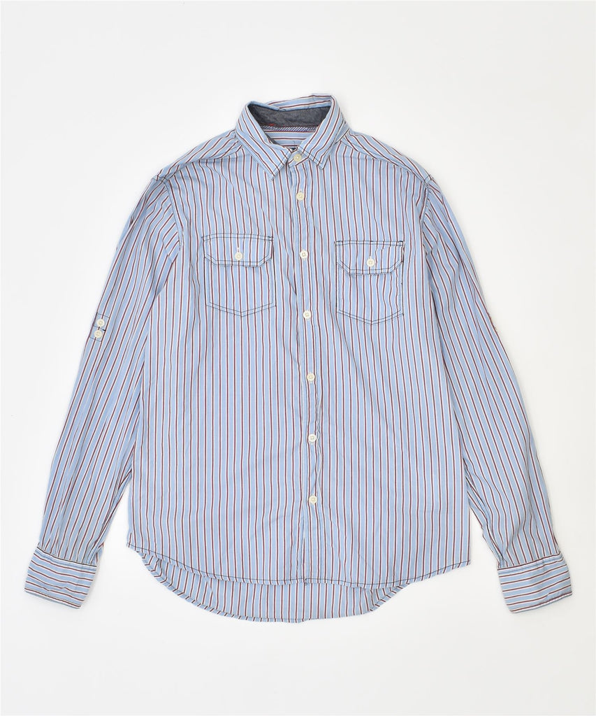 JACK & JONES Mens Graphic Shirt Small Blue Striped Cotton | Vintage | Thrift | Second-Hand | Used Clothing | Messina Hembry 