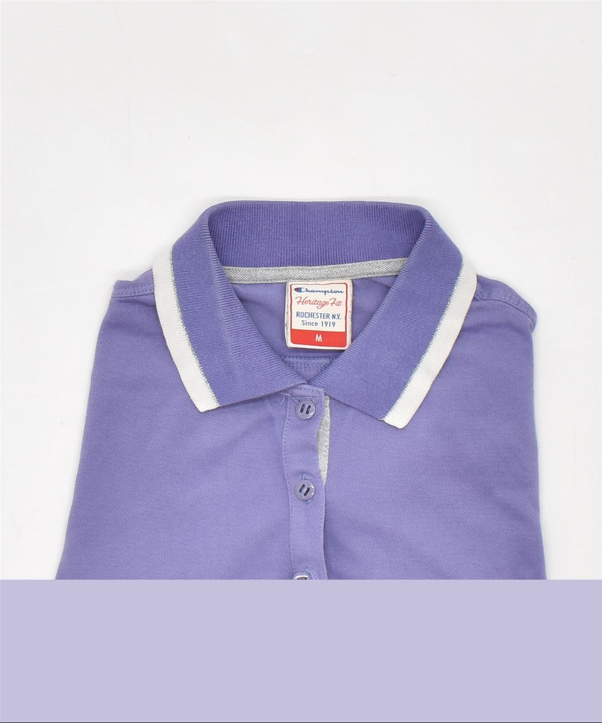 CHAMPION Womens Polo Shirt UK 12 Medium Purple | Vintage | Thrift | Second-Hand | Used Clothing | Messina Hembry 