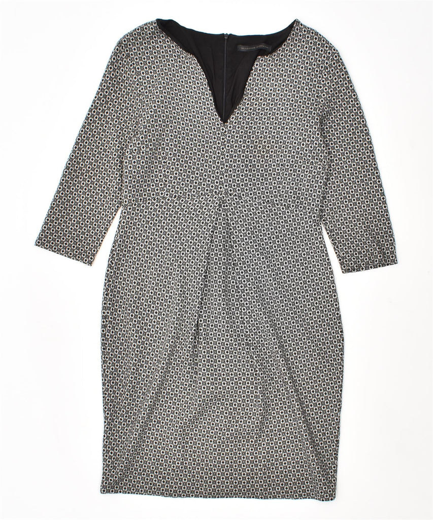 MASSIMO REBECCHI Womens Pencil Dress IT 46 Large Black Polka Dot Viscose | Vintage | Thrift | Second-Hand | Used Clothing | Messina Hembry 