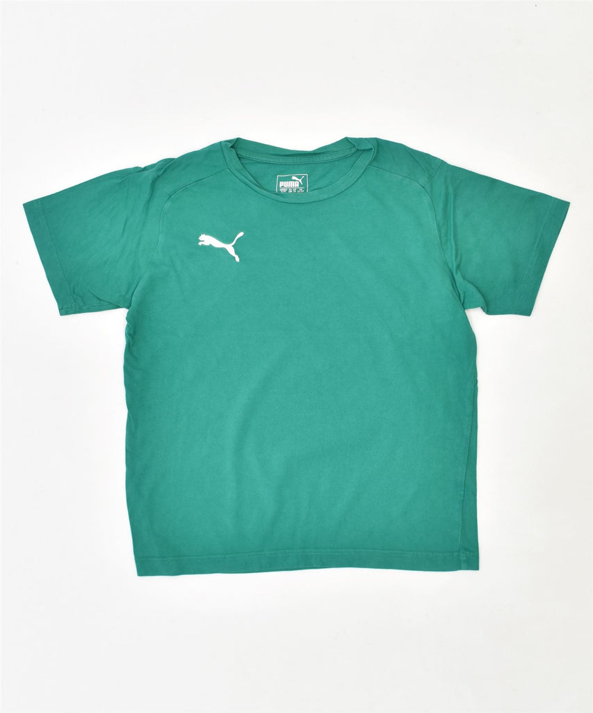 PUMA Girls T-Shirt Top 13-14 Years Green Cotton | Vintage | Thrift | Second-Hand | Used Clothing | Messina Hembry 