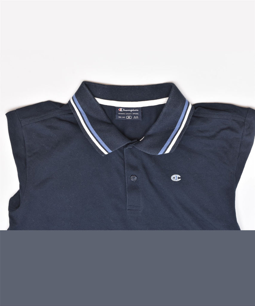 CHAMPION Boys Polo Shirt 9-10 Years Medium Navy Blue | Vintage | Thrift | Second-Hand | Used Clothing | Messina Hembry 