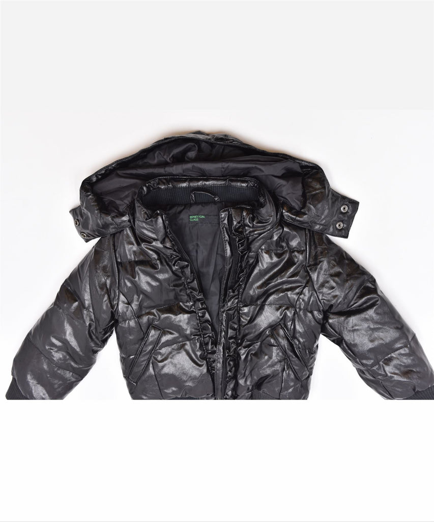 BENETTON Girls Hooded Padded Jacket 12-18 Months Black | Vintage | Thrift | Second-Hand | Used Clothing | Messina Hembry 