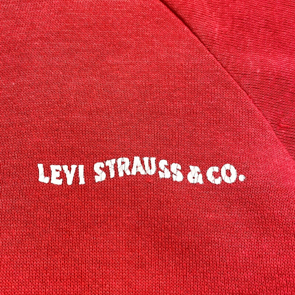 Levi Strauss & Co. V Neck Sweatshirt | Vintage 80s Levi's Designer Red Jumper | Vintage Messina Hembry | Thrift | Second-Hand Messina Hembry | Used Clothing | Messina Hembry 