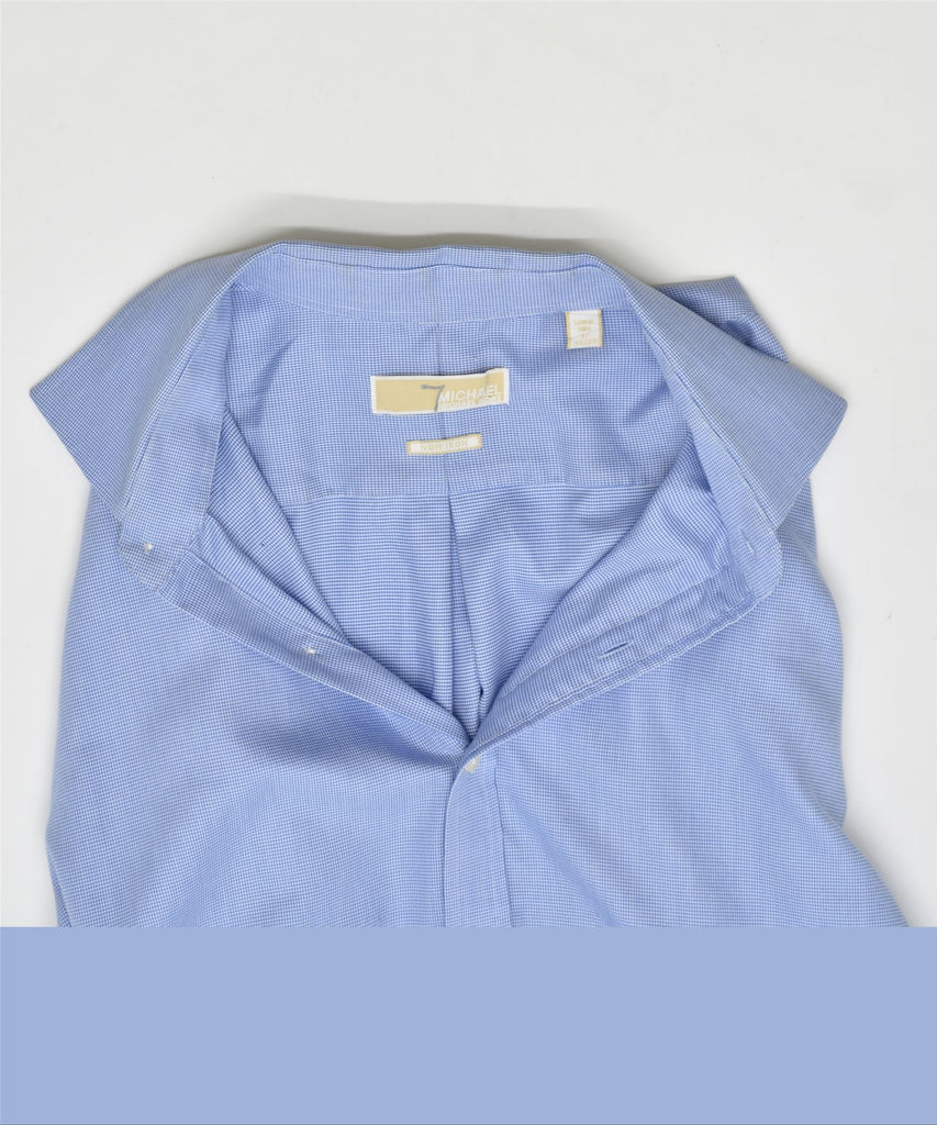 MICHAEL KORS Mens Shirt Size 17 XL Blue Cotton | Vintage | Thrift | Second-Hand | Used Clothing | Messina Hembry 