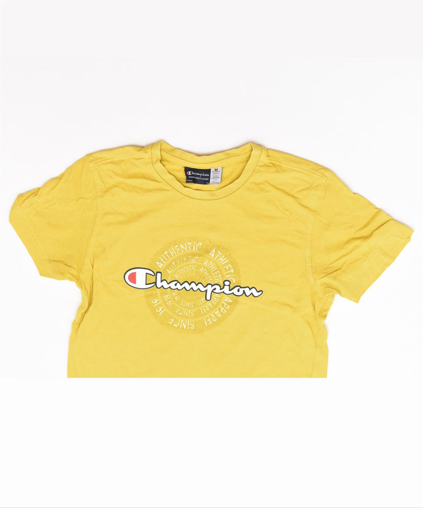 CHAMPION Boys Graphic T-Shirt Top 9-10 Years Medium Yellow | Vintage | Thrift | Second-Hand | Used Clothing | Messina Hembry 