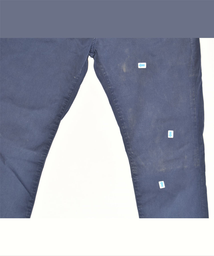 RIFLE Mens Straight Trousers W32 L35 Blue Cotton | Vintage | Thrift | Second-Hand | Used Clothing | Messina Hembry 