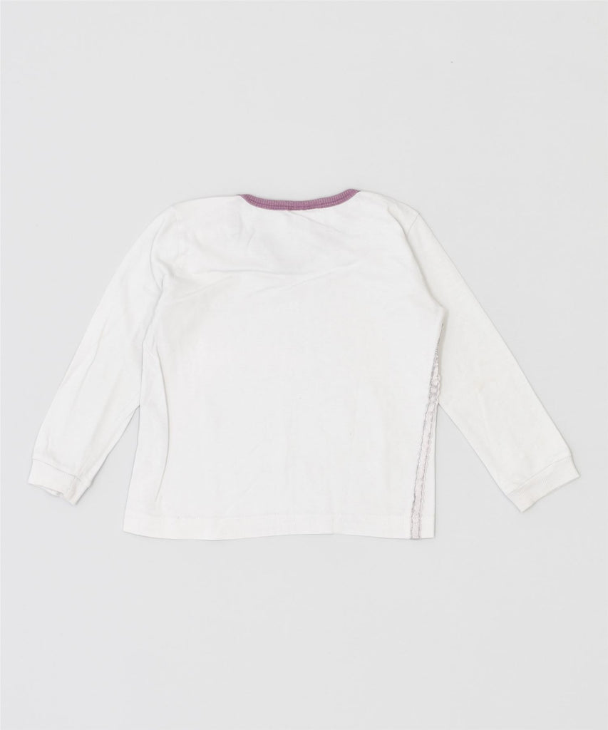 CHAMPION Girls Graphic Top Long Sleeve 12-18 Months Medium White Cotton | Vintage | Thrift | Second-Hand | Used Clothing | Messina Hembry 