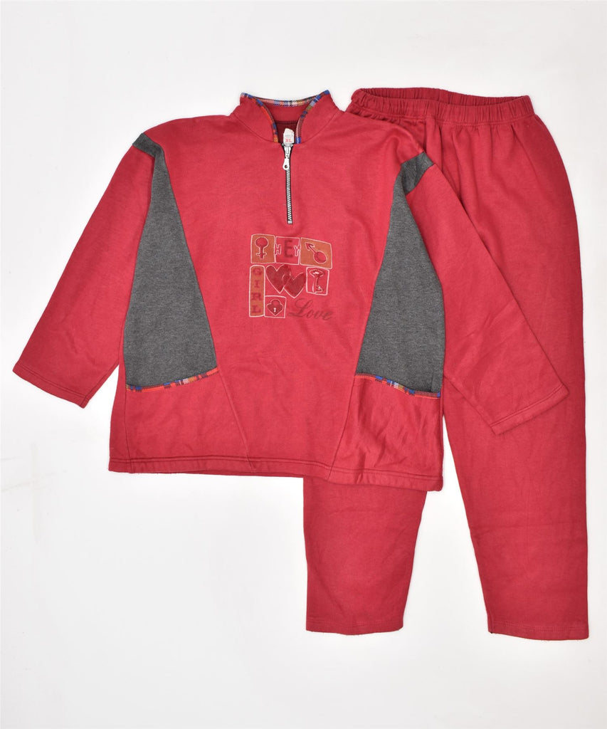 VINTAGE Womens Full Tracksuit UK 18 XL Red Cotton | Vintage | Thrift | Second-Hand | Used Clothing | Messina Hembry 