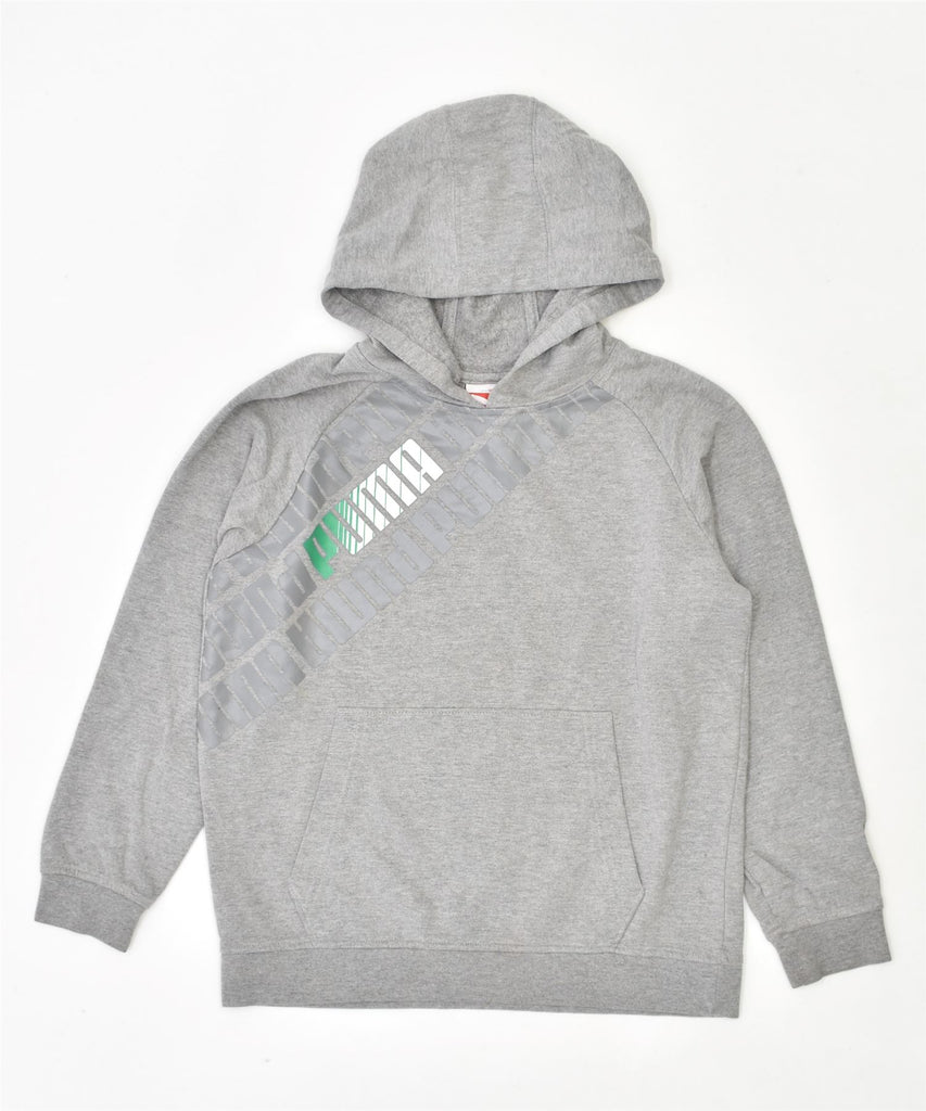 PUMA Boys Hoodie Jumper 12-13 Years Medium Grey Cotton | Vintage | Thrift | Second-Hand | Used Clothing | Messina Hembry 