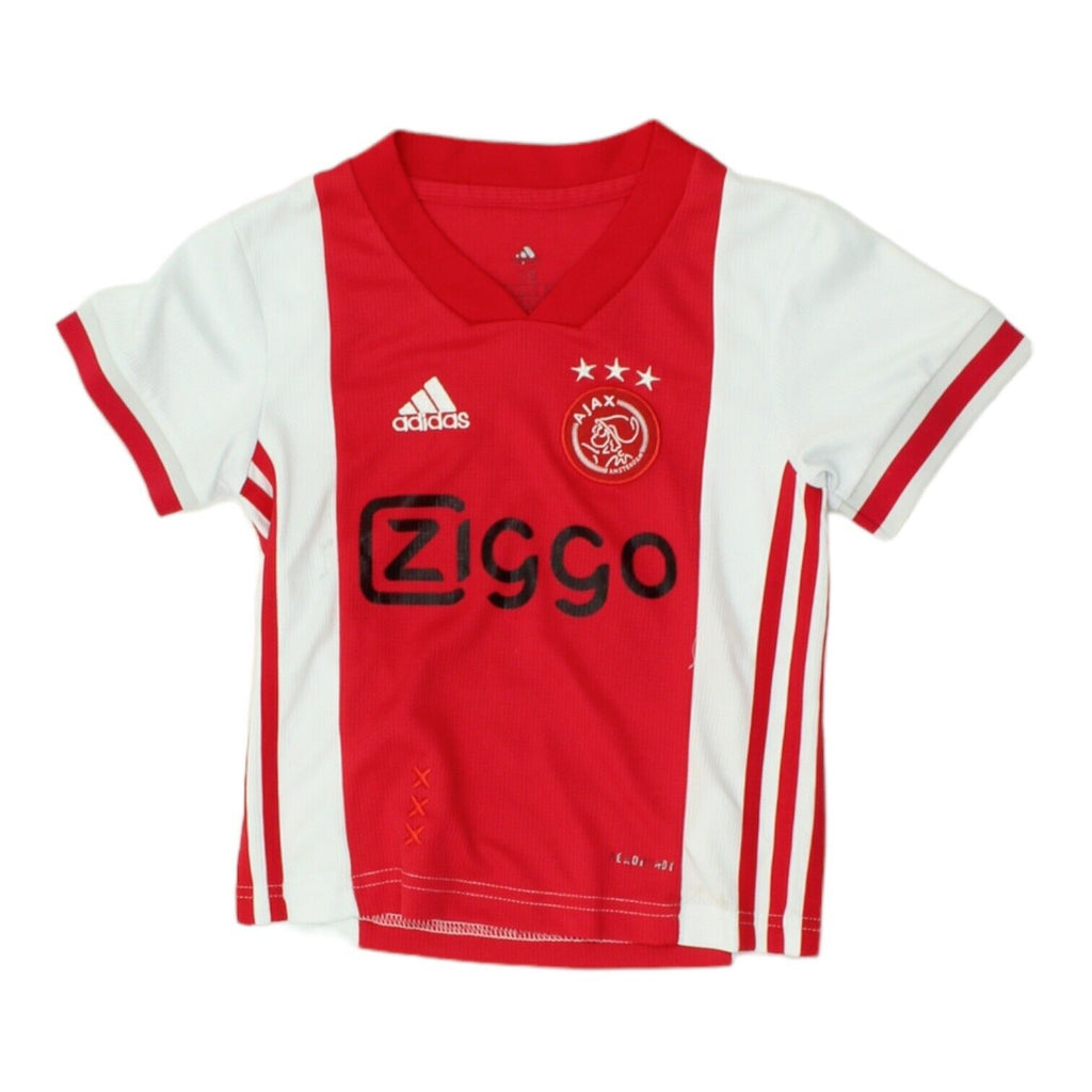 AFC Ajax Boys Red White Adidas Home Shirt | Football Kids Sportswear VTG | Vintage Messina Hembry | Thrift | Second-Hand Messina Hembry | Used Clothing | Messina Hembry 