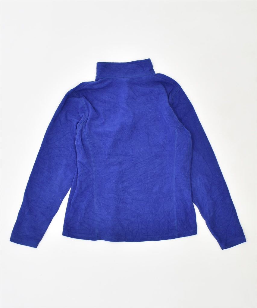 EDDIE BAUER Womens Zip Neck Fleece Jumper UK 14 Medium Blue Polyester | Vintage | Thrift | Second-Hand | Used Clothing | Messina Hembry 