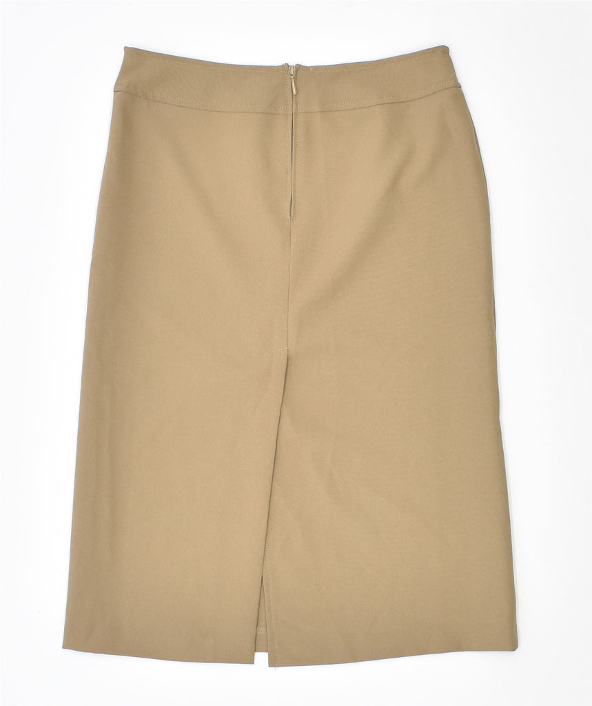 BENETTON Womens Pencil Skirt IT 38 XS W26 Beige Polyester | Vintage | Thrift | Second-Hand | Used Clothing | Messina Hembry 