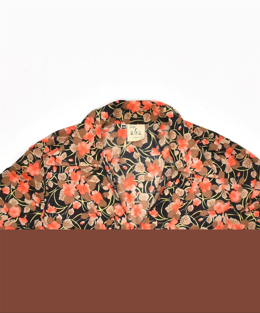 LADY O.B.C Womens Zip Neck Blouse Top IT 46 Large Multicoloured Floral | Vintage | Thrift | Second-Hand | Used Clothing | Messina Hembry 