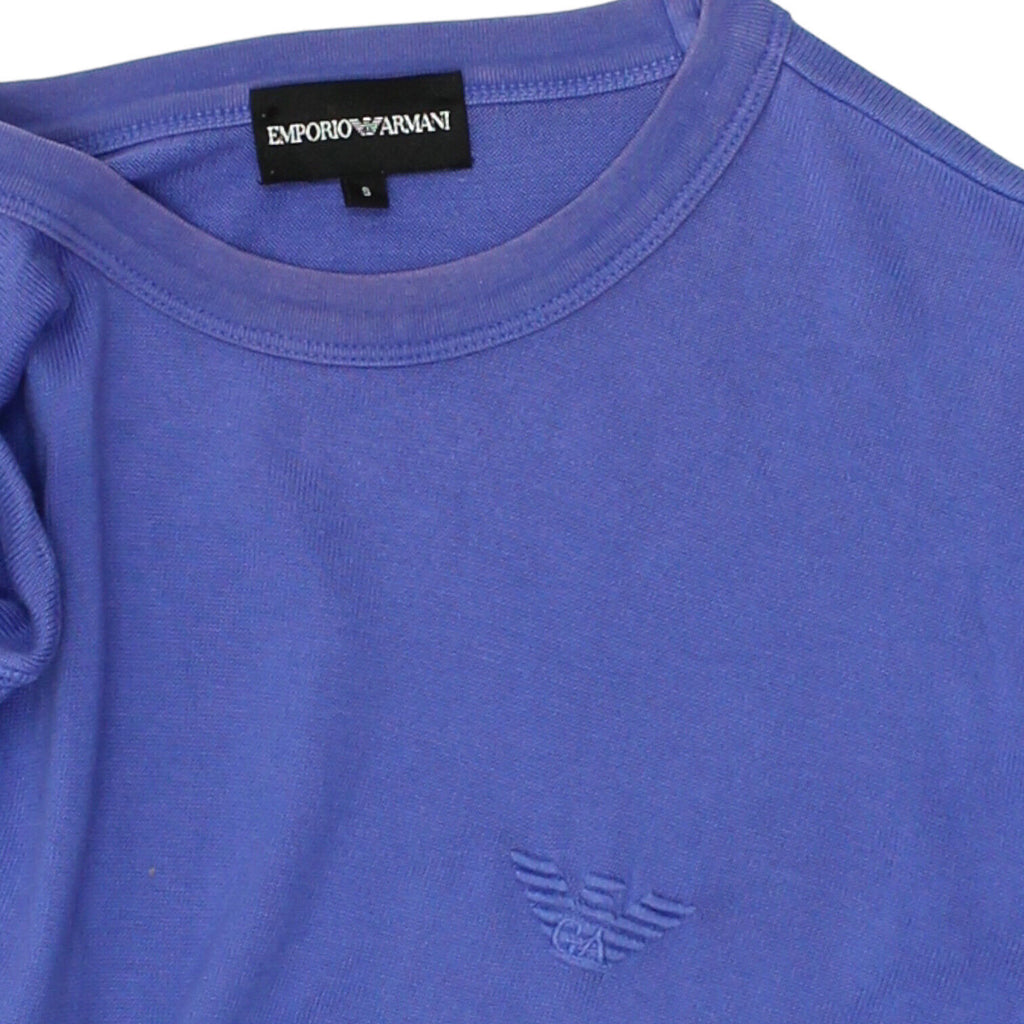 Emporio Armani Mens Blue Long Sleeve Tshirt | Vintage High End Luxury Designer | Vintage Messina Hembry | Thrift | Second-Hand Messina Hembry | Used Clothing | Messina Hembry 