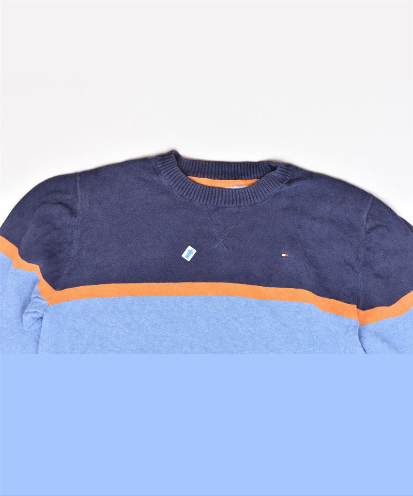 TOMMY HILFIGER Boys Crew Neck Jumper Sweater 15-16 Years XL Blue Cotton | Vintage | Thrift | Second-Hand | Used Clothing | Messina Hembry 