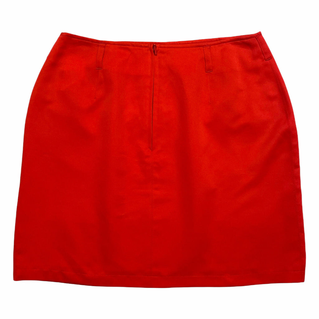 Max & Co. Short A Line Satin Skirt | Vintage Luxury High End Designer Red GB 10 | Vintage Messina Hembry | Thrift | Second-Hand Messina Hembry | Used Clothing | Messina Hembry 