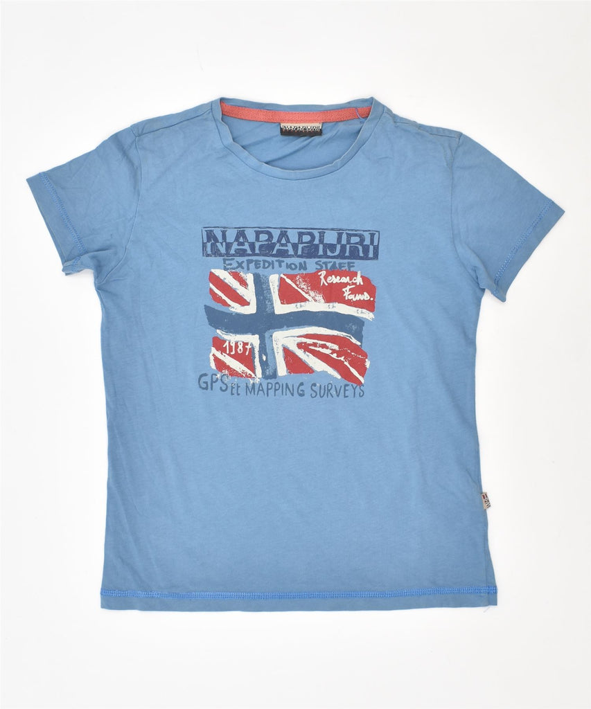 NAPAPIJRI Boys Graphic T-Shirt Top 8-9 Years Blue | Vintage | Thrift | Second-Hand | Used Clothing | Messina Hembry 