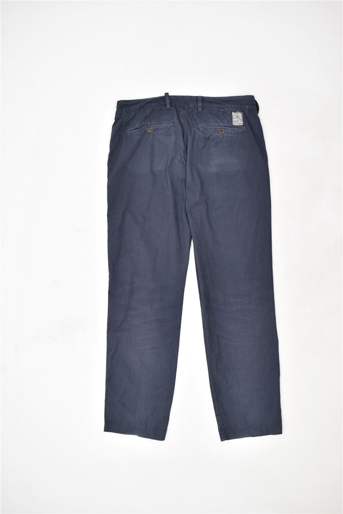 REFRIGUE Mens Straight Chino Trousers IT 50 Large W34 L30 Blue Cotton | Vintage | Thrift | Second-Hand | Used Clothing | Messina Hembry 