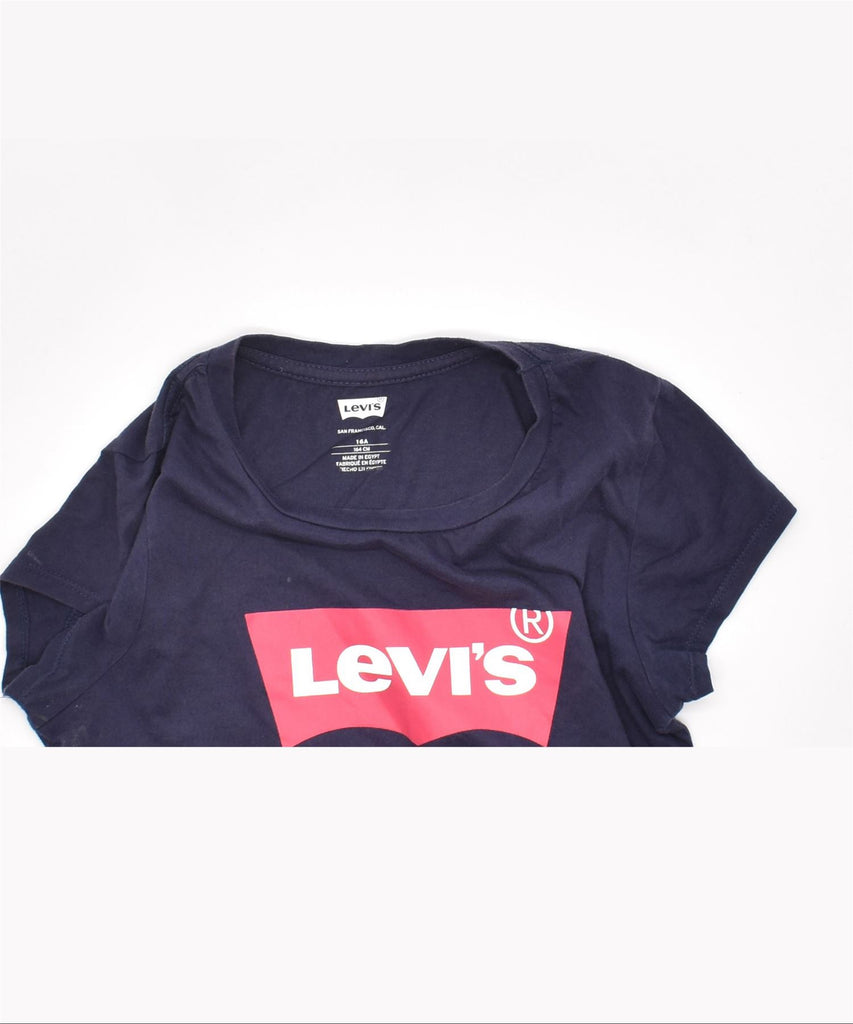 LEVI'S Girls Graphic T-Shirt Top 15-16 Years Navy Blue | Vintage | Thrift | Second-Hand | Used Clothing | Messina Hembry 