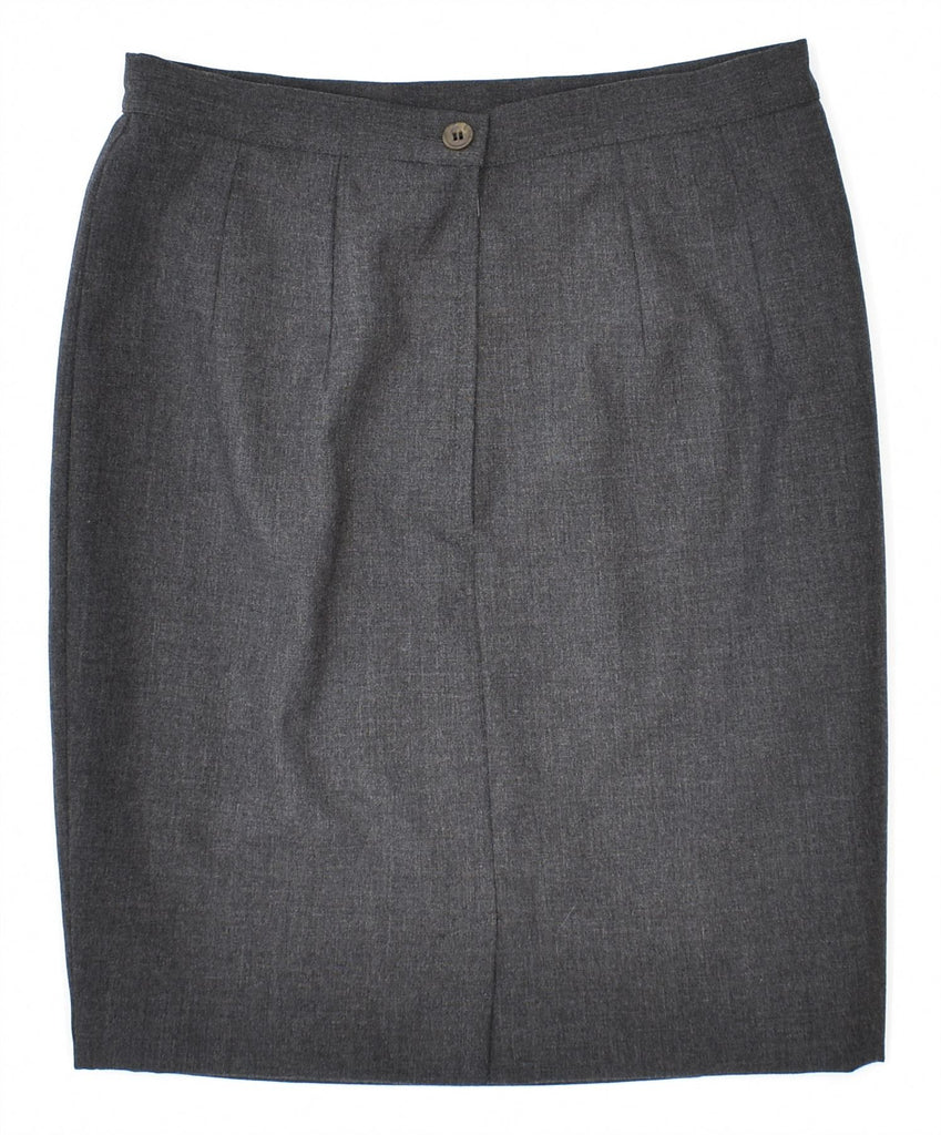 VINTAGE Womens Pencil Skirt IT 44 Medium W28 Grey Wool | Vintage | Thrift | Second-Hand | Used Clothing | Messina Hembry 