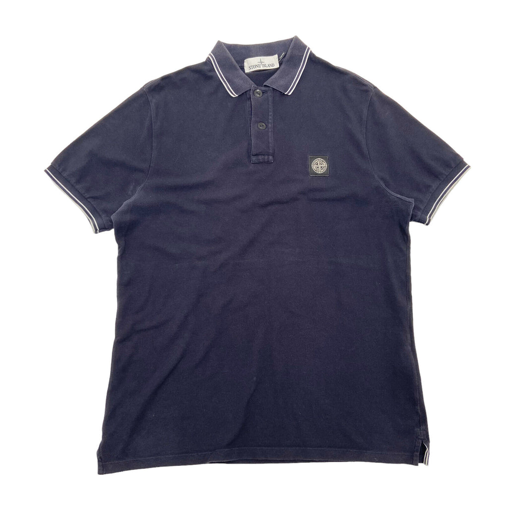 Stone Island Slim Fit Black Polo Shirt | Luxury High End Designer Large VTG | Vintage Messina Hembry | Thrift | Second-Hand Messina Hembry | Used Clothing | Messina Hembry 