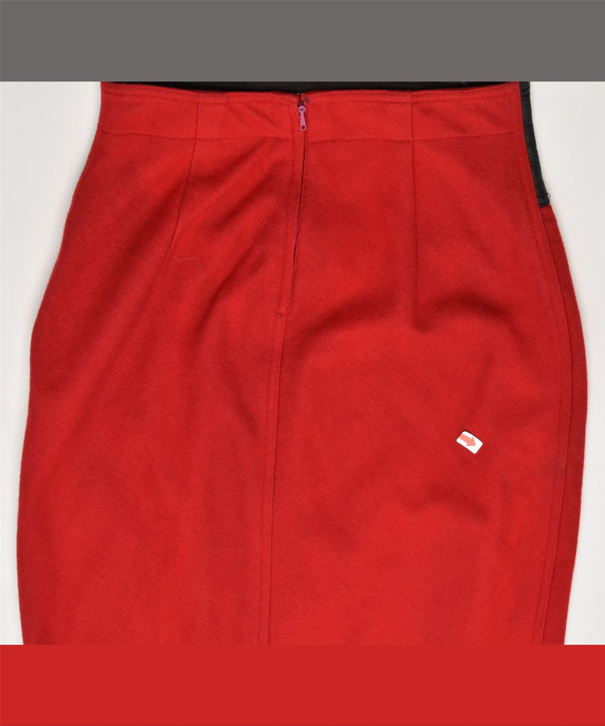 OAKS Womens High Waist Pencil Skirt IT 40 Small W26 Red Wool Vintage | Vintage | Thrift | Second-Hand | Used Clothing | Messina Hembry 