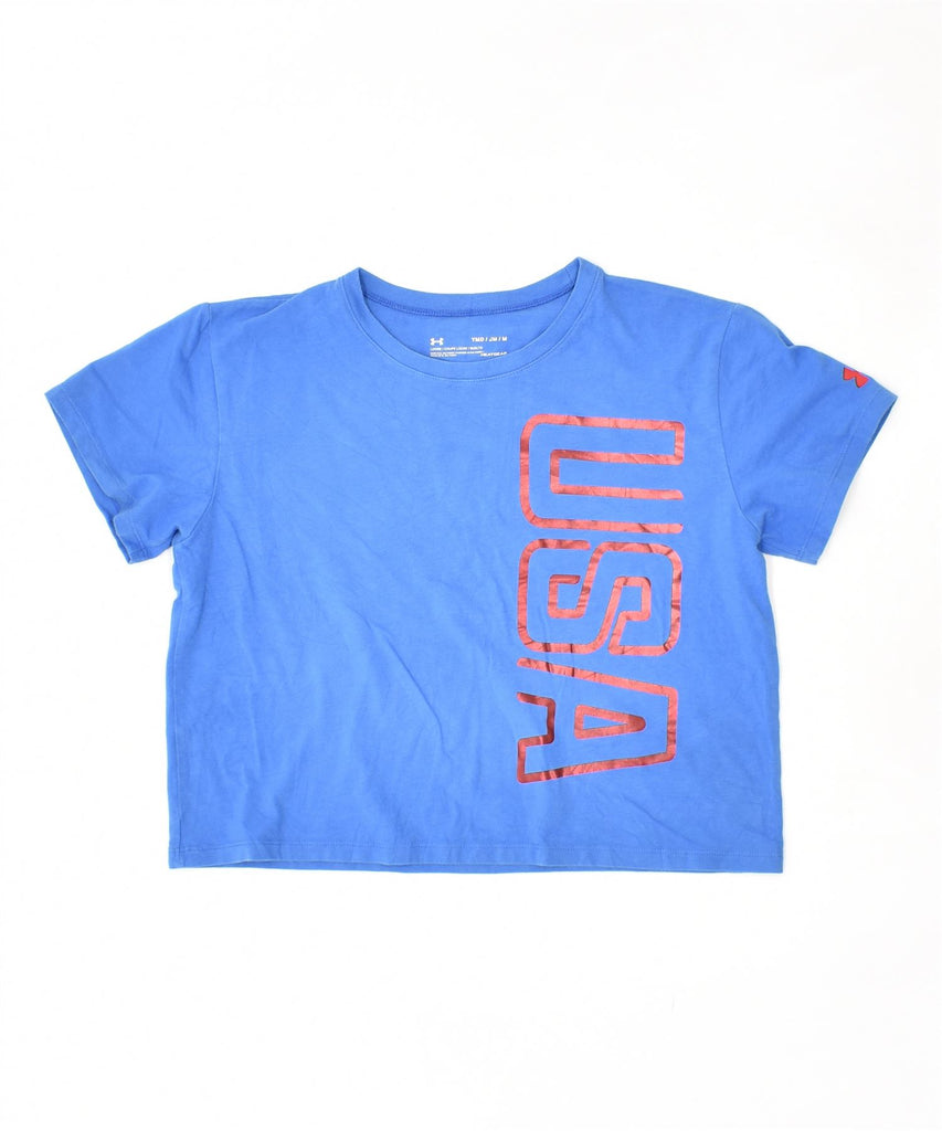 UNDER ARMOUR Girls Loose Fit Crop T-Shirt Top 9-10 Years Blue | Vintage | Thrift | Second-Hand | Used Clothing | Messina Hembry 