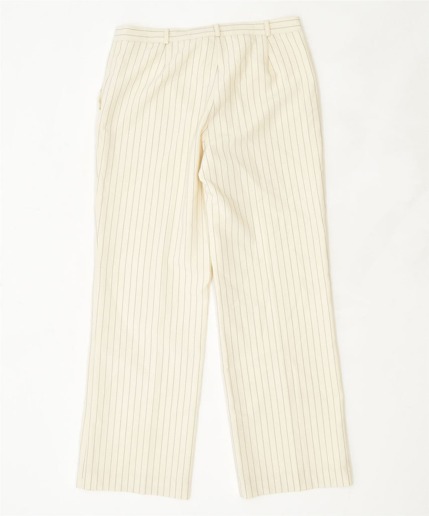 MAXIME Womens Straight Suit Trousers UK 14 Large W34 L31 Beige Polyester | Vintage | Thrift | Second-Hand | Used Clothing | Messina Hembry 