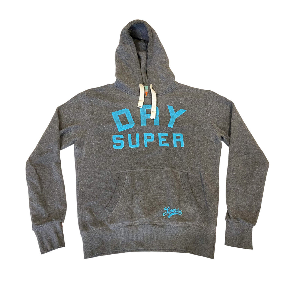 Superdry High Dry Entry Fleece Hoodie | Vintage Designer Grey Hoody XL VTG | Vintage Messina Hembry | Thrift | Second-Hand Messina Hembry | Used Clothing | Messina Hembry 