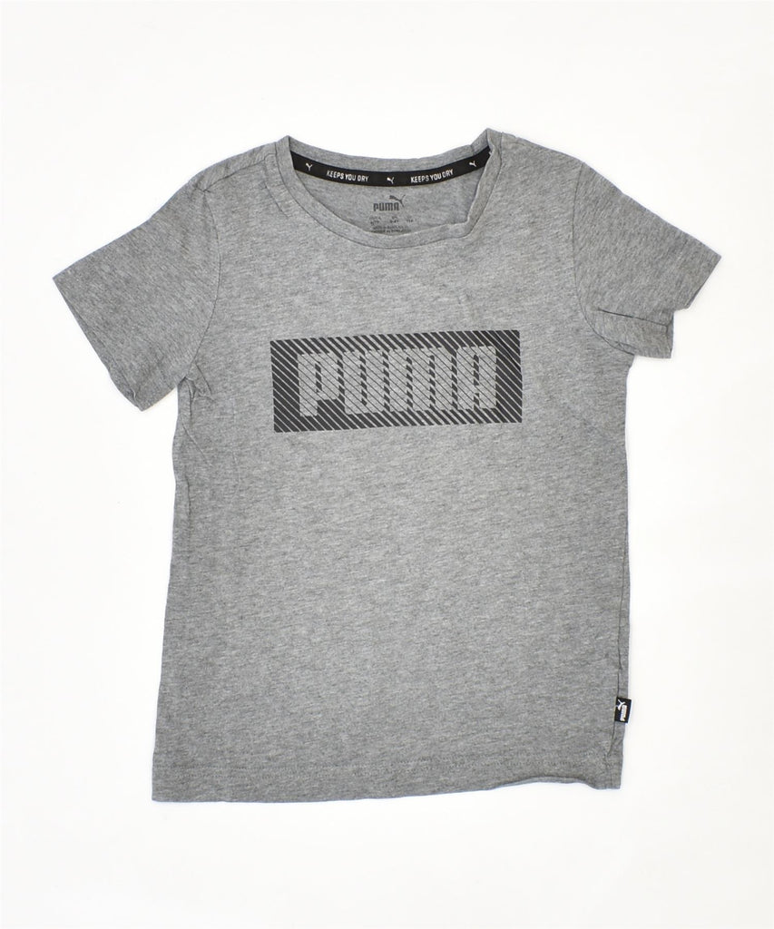 PUMA Girls Graphic T-Shirt Top 5-6 Years Grey | Vintage | Thrift | Second-Hand | Used Clothing | Messina Hembry 