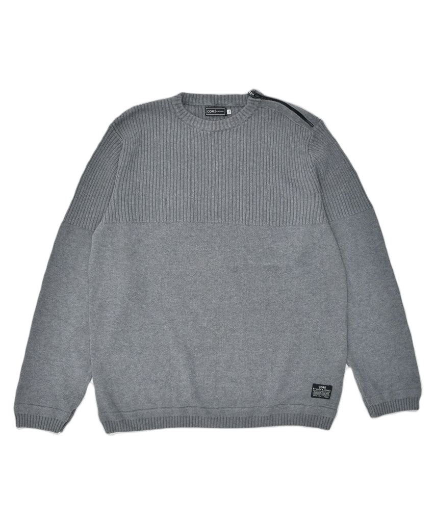 JACK & JONES Mens Crew Neck Jumper Sweater 2XL Grey Cotton | Vintage | Thrift | Second-Hand | Used Clothing | Messina Hembry 