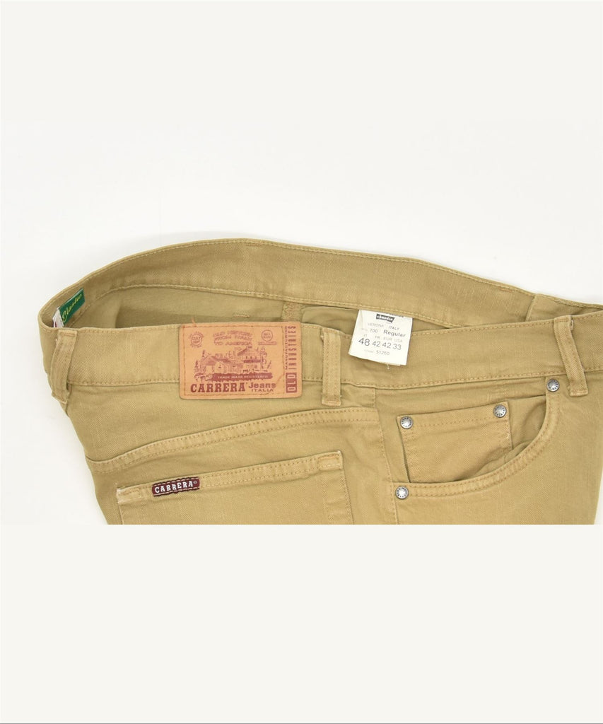 CARRERA Mens 700 Straight Jeans W33 L33 Khaki Cotton Classic | Vintage | Thrift | Second-Hand | Used Clothing | Messina Hembry 