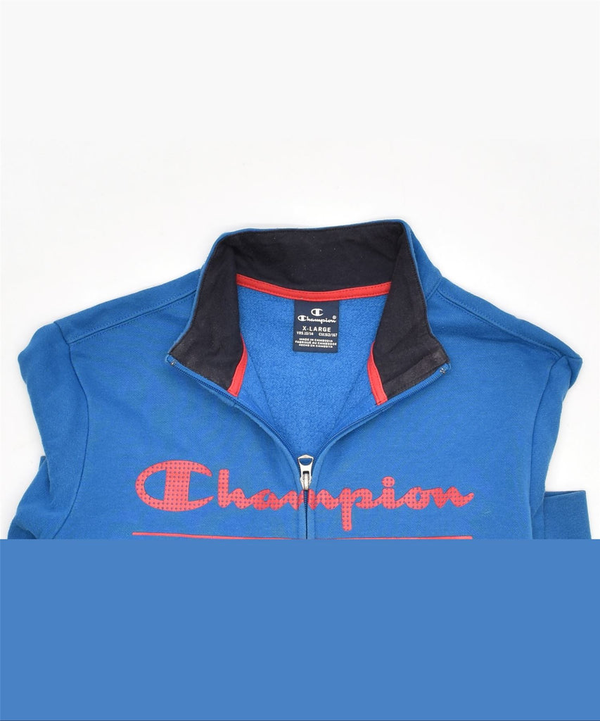 CHAMPION Boys Graphic Tracksuit Top Jacket 13-14 Years XL Blue Cotton | Vintage | Thrift | Second-Hand | Used Clothing | Messina Hembry 