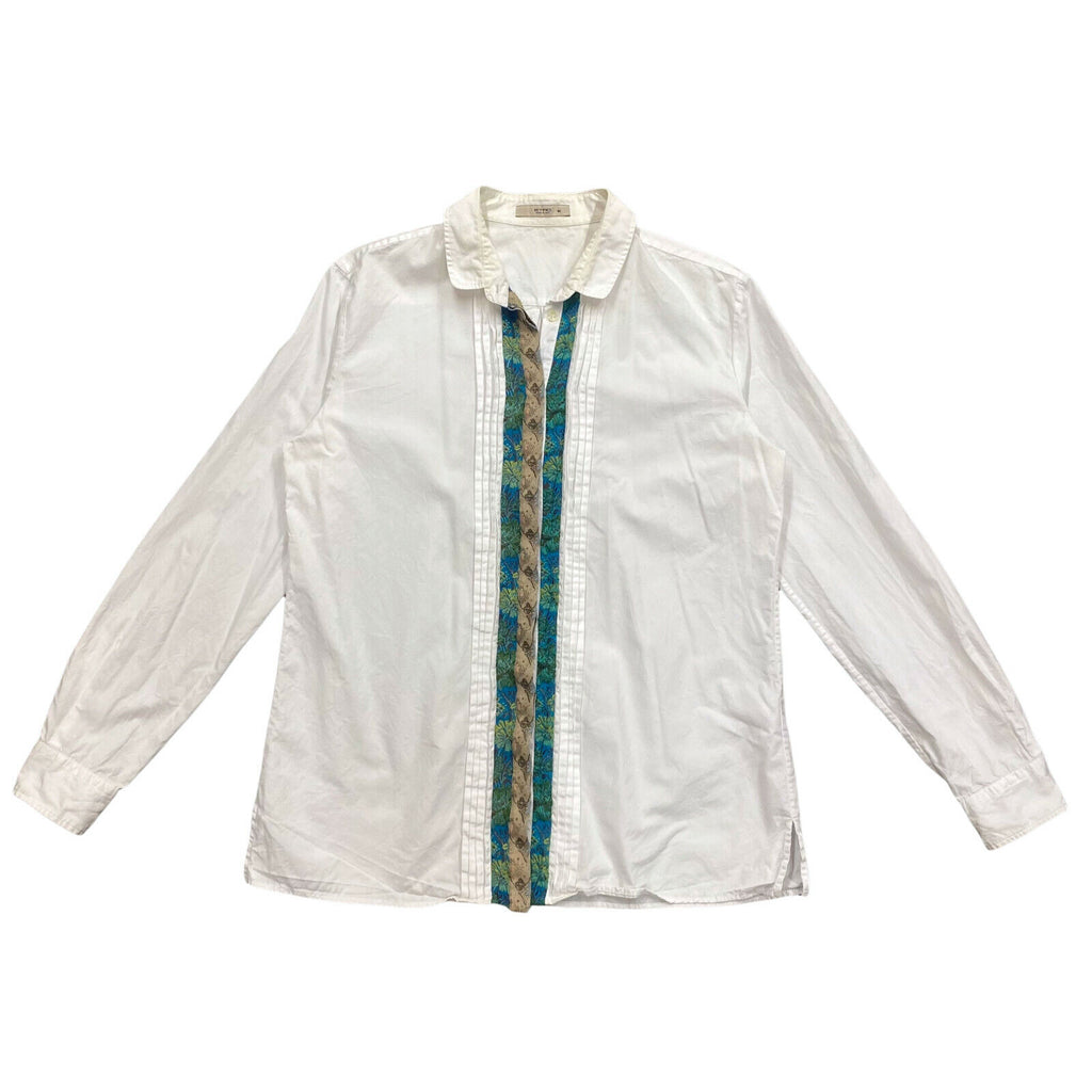 Etro Women's Button Up Shirt | Vintage High End Luxury Designer White VTG | Vintage Messina Hembry | Thrift | Second-Hand Messina Hembry | Used Clothing | Messina Hembry 