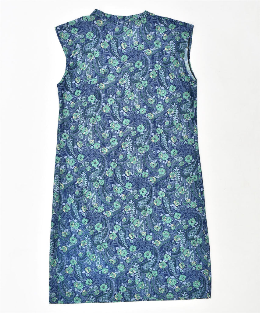 VINTAGE Womens Basic Dress IT 48 XL Blue Floral Polyester | Vintage | Thrift | Second-Hand | Used Clothing | Messina Hembry 